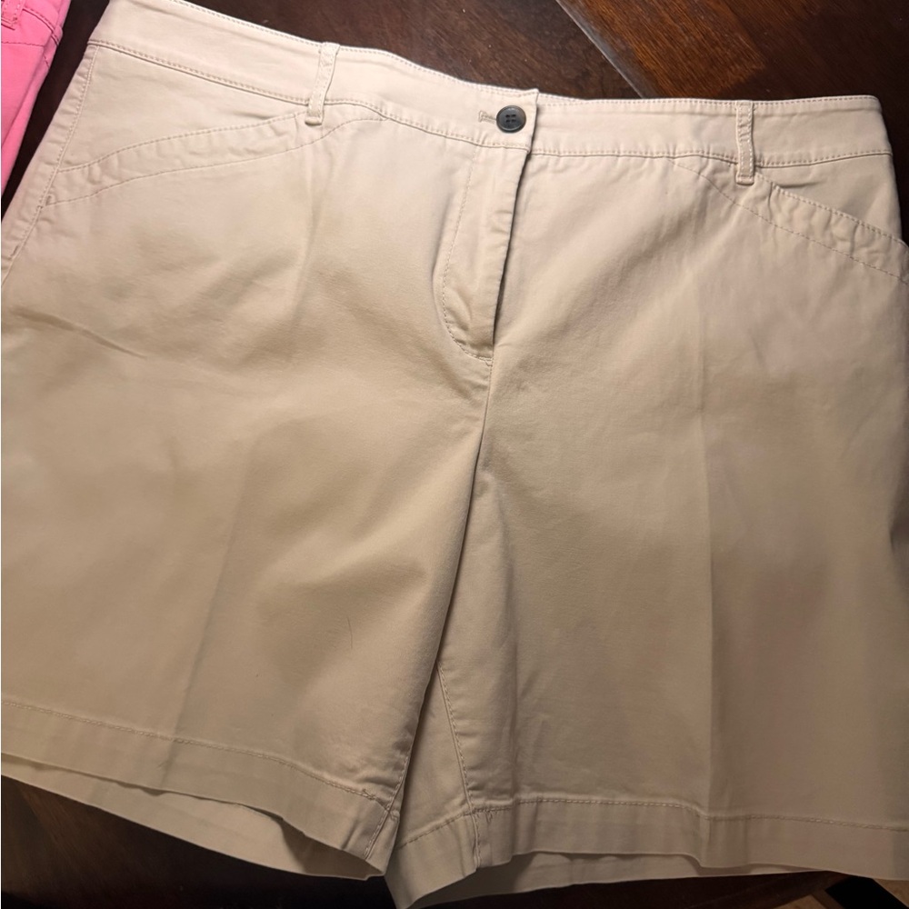 Talbots Cream Tailored Bermuda Shorts